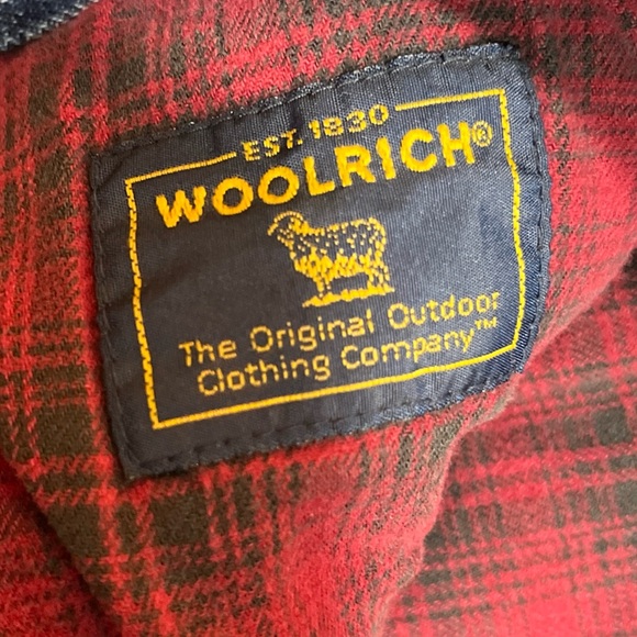 Woolrich Red Flannel Lined BLUE JEANS 36/34 MENS Denim Relaxed Fit Outdoor WORK - Picture 2 of 16